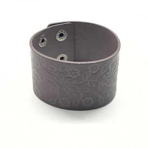 Wide floral cuff bracelet