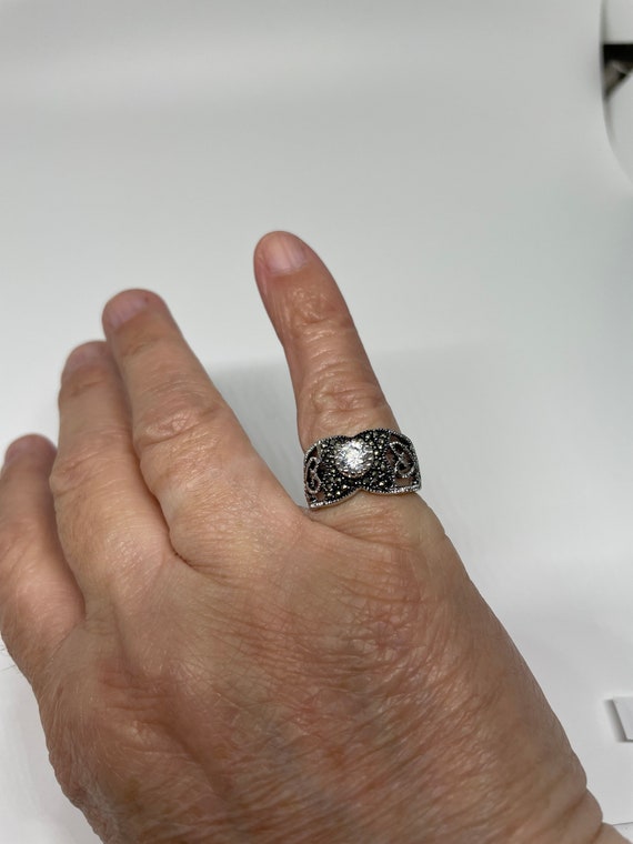 Gorgeous rhinestone Silvertone ring see desc - image 2