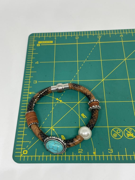 Vintage faux turquoise bracelet - image 6
