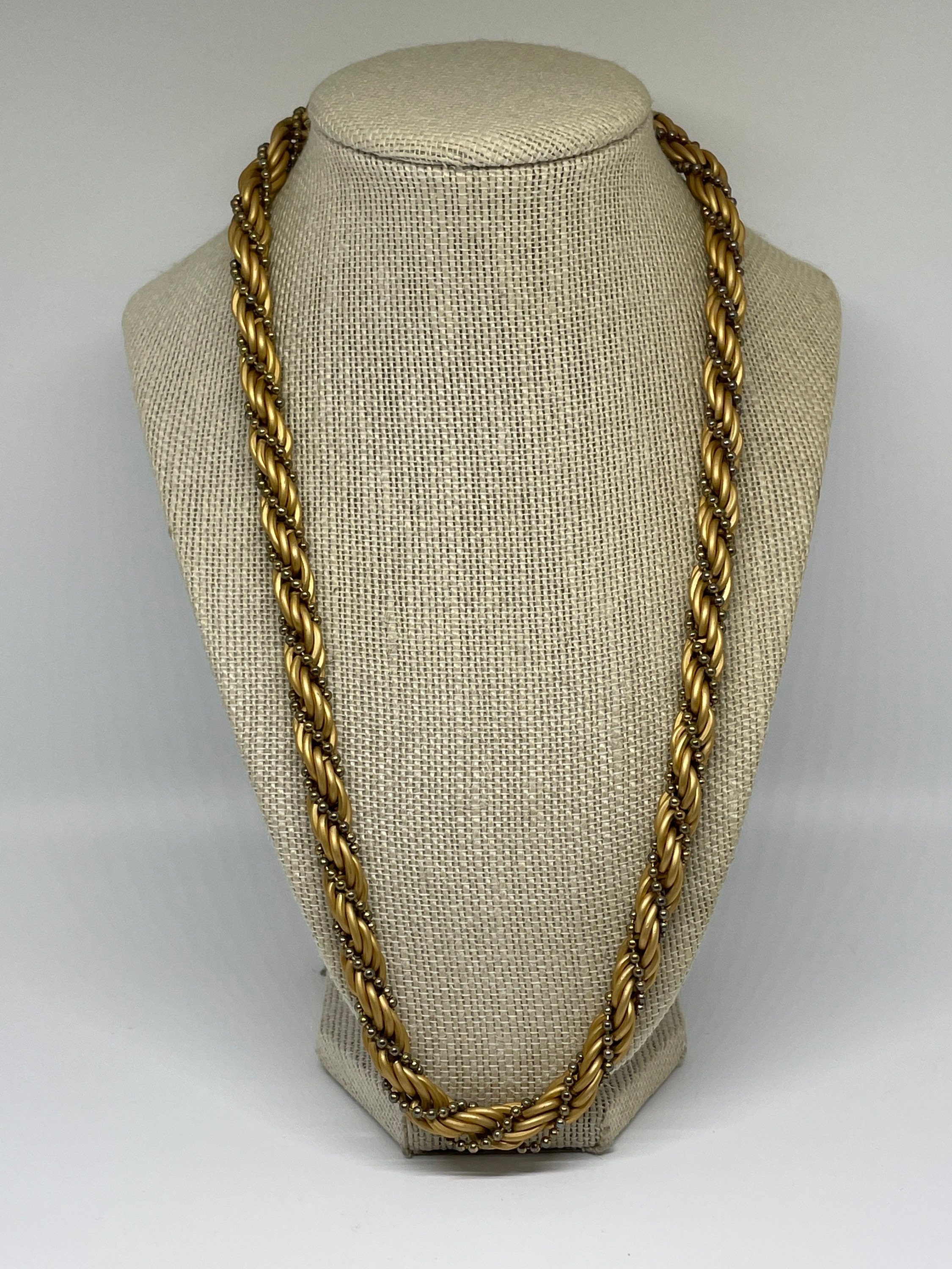 Vintage Goldtone Twisted Chain Necklace - Etsy