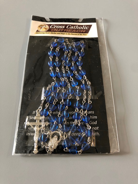Blue plastic rosary. - image 2