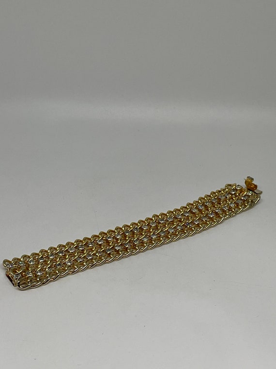 Vintage gorgeous goldtone rhinestone bracelet