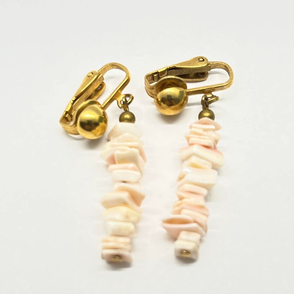 Vintage clip on shell earrings