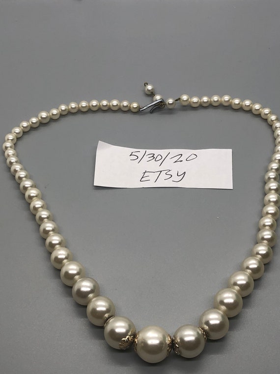 Vintage Faux Pearl Necklace Marked Japan - Etsy