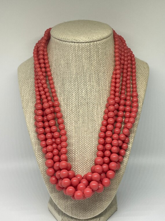 Vintage multi layer beaded necklace - image 1