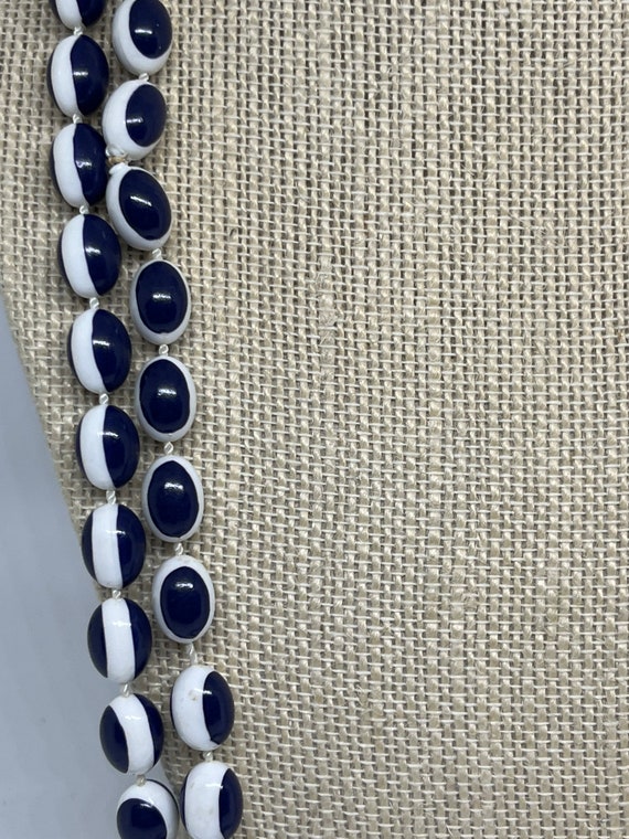 Vintage blue and white necklace - image 2