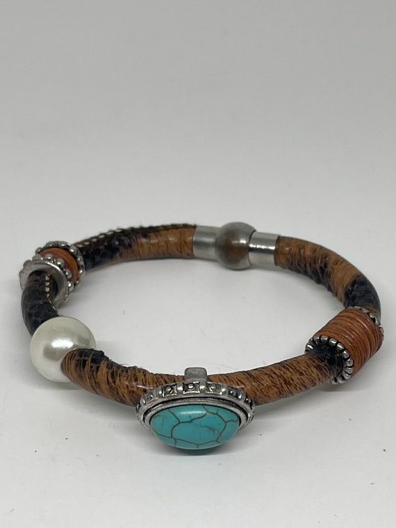Vintage faux turquoise bracelet - image 4