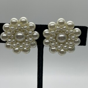 Vintage faux pearl clip on earrings