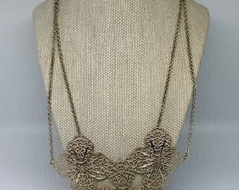 Vintage goldtone bib necklace