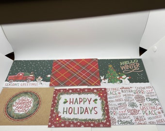 Set of 6 Christmas cards and envelopes