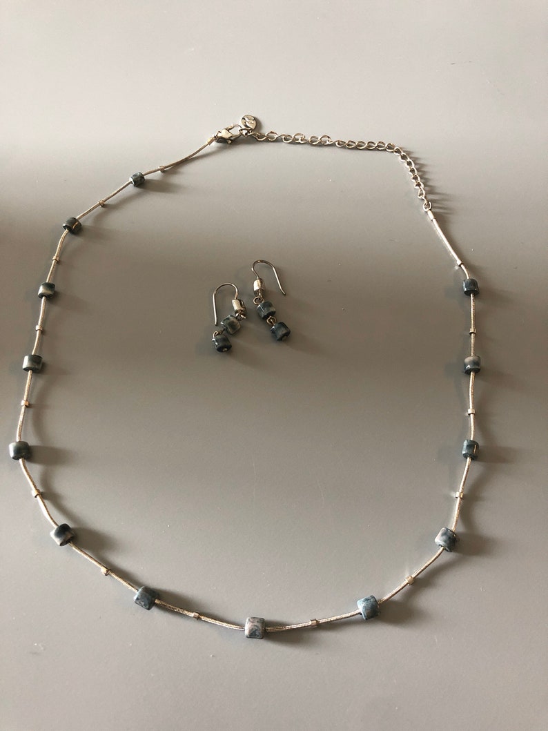 Le Signed Jewelry Choker and PIerced Earrings