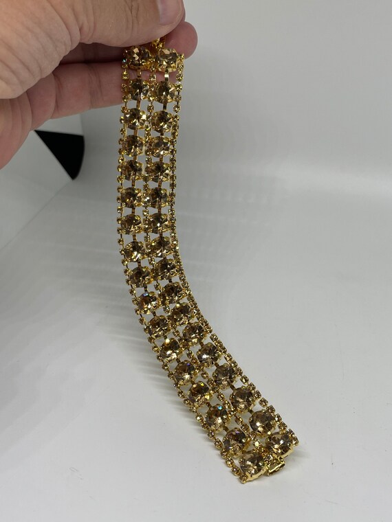 Gorgeous vintage goldtone sparkly bracelet - image 9