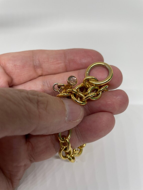 Vintage goldtone chain bracelet marked Italy - image 3