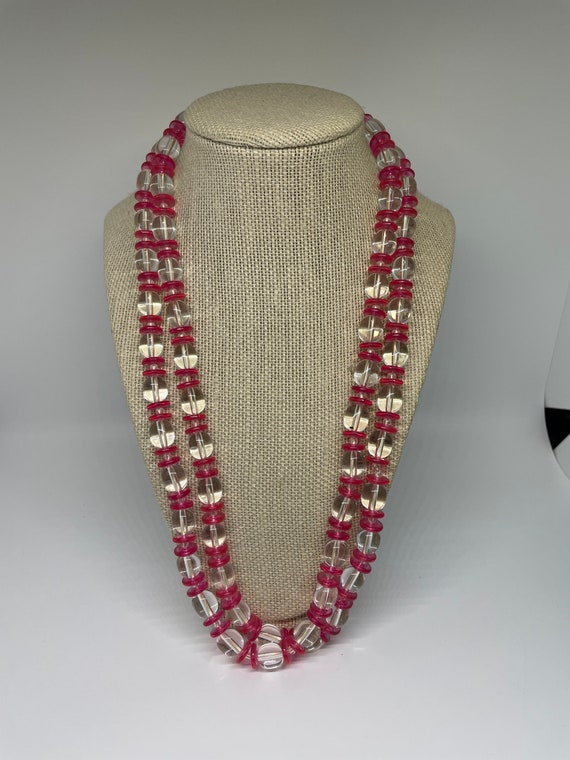 Vintage pink and clear necklace
