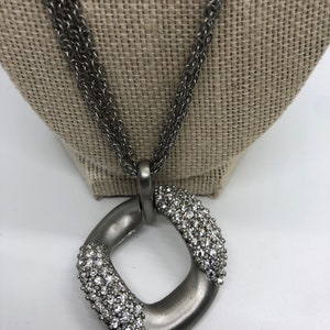 Vintage Chico’s Silvertone Rhinestone necklace