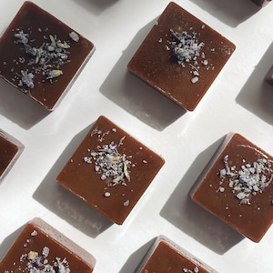 Lavender Honey Caramels: Botanical / Artisanal / Herbal / Natural Candy Gift, Wedding, Birthday / Maine Made