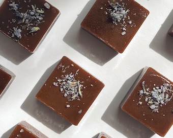 Lavender Honey Caramels: Botanical / Artisanal / Herbal / Natural Candy Gift, Wedding, Birthday / Maine Made