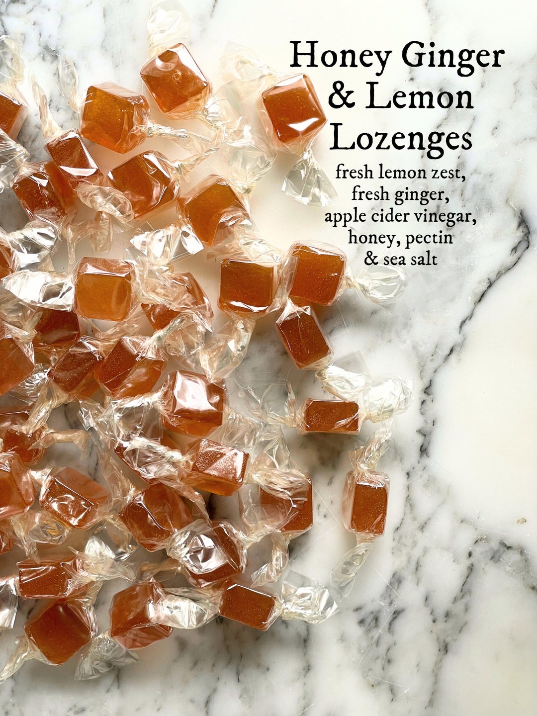 Honey Ginger Lemon Lozenges Botanical & Traditional Healthy Candy Gift