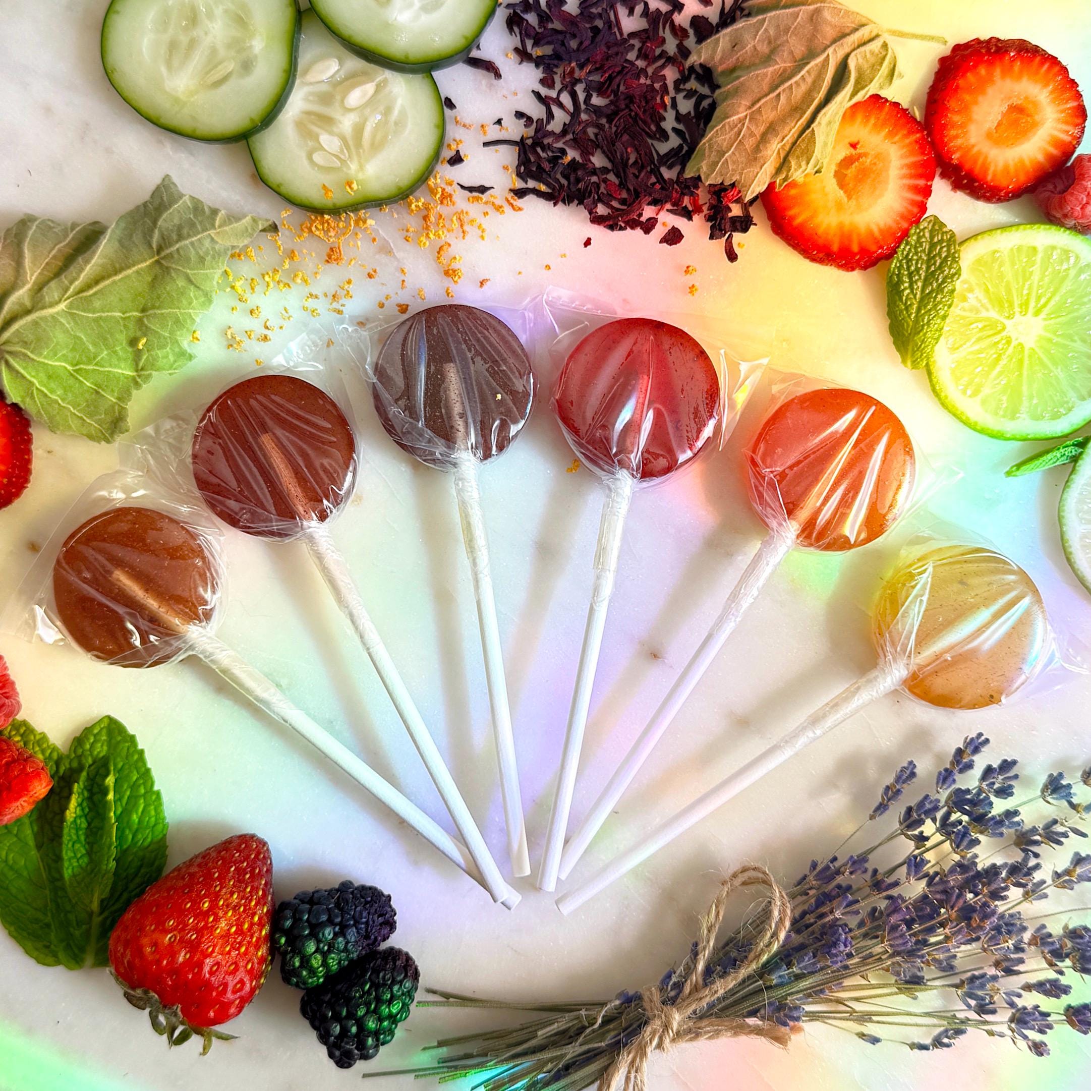 Fruit, Flower, Berry & Herb Lollipops / *NO LABELS* Artisanal Natural Candy Gift, Wedding, Birthday / Maine Made
