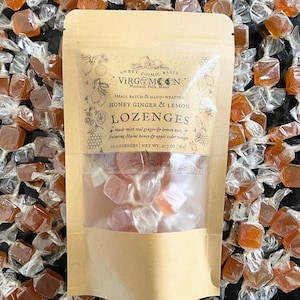 Honey Ginger Lemon Lozenges: Botanical & Traditional Healthy Candy Gift Box, Wedding, Party Favor, Birthday Made in Maine image 4