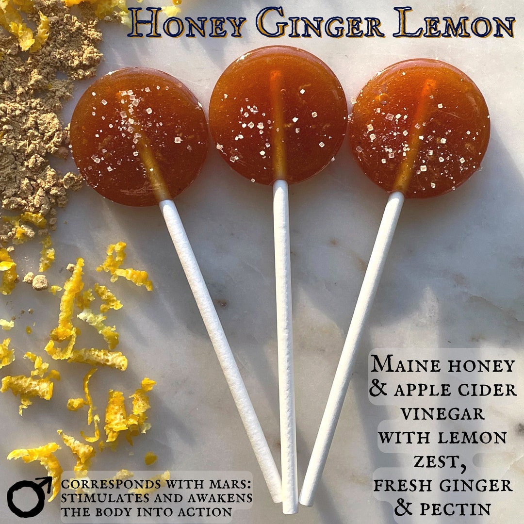 Honey Ginger & Lemon Lollipops W. Maine Apple Cider Vinegar Etsy