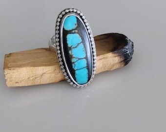 Icy blue turquoise statement ring