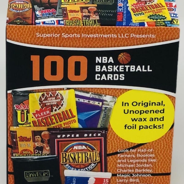 Superior Sports Investments LLC 100 NBA Basketball Cards in Original Unopened Wax and Foil Packs Blaster Box