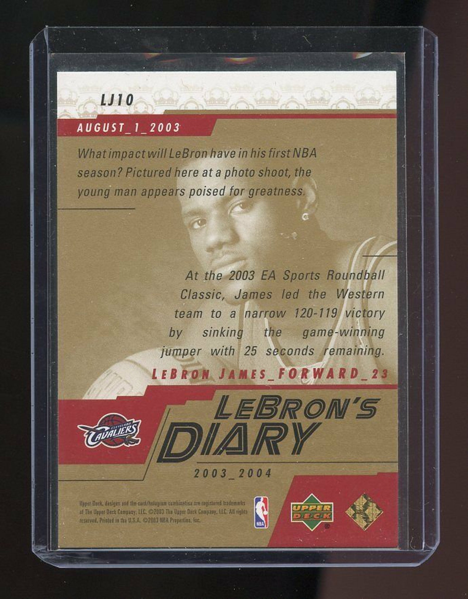 upper deck lebron's diary