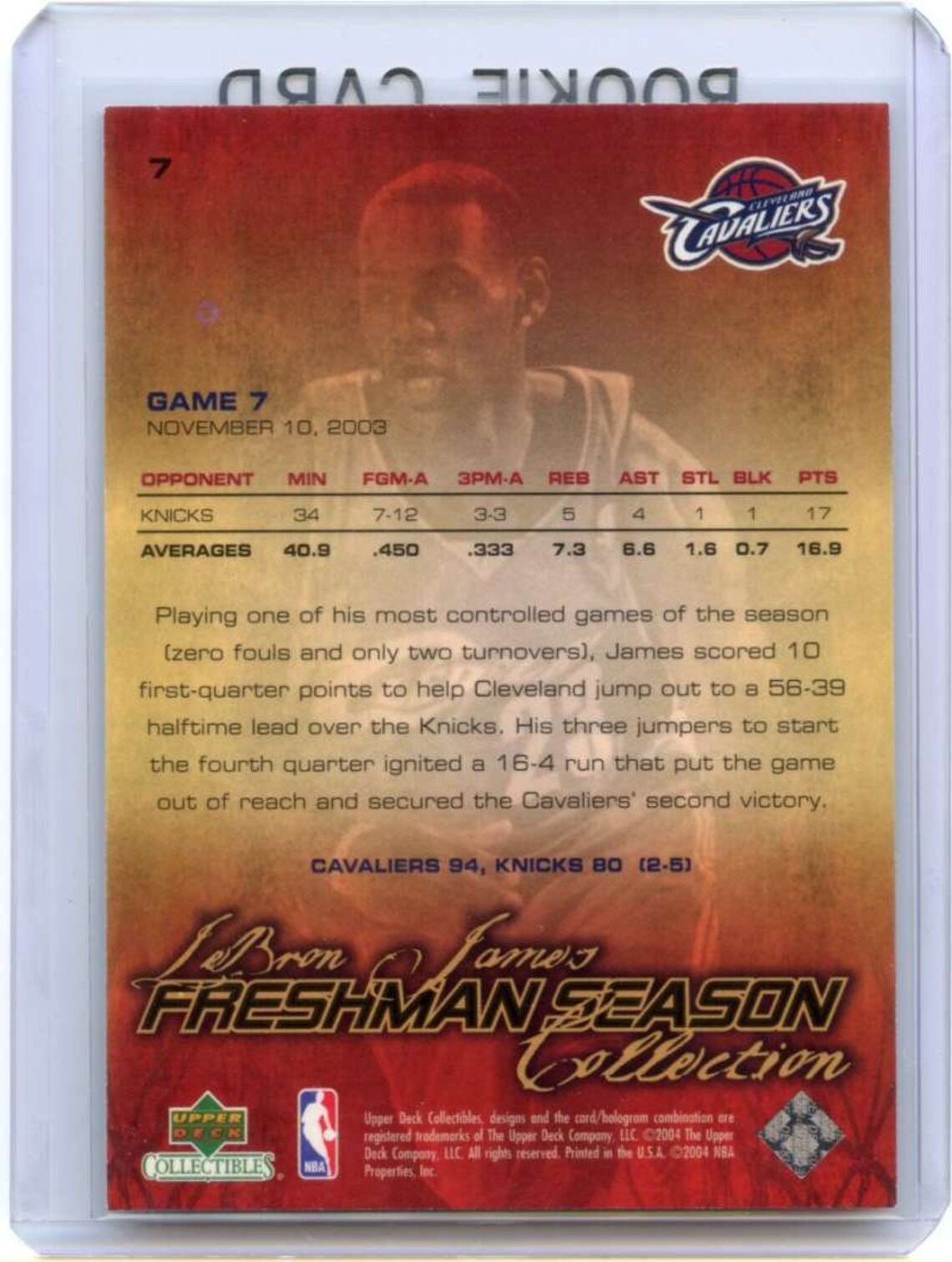 upper deck rivals lebron james rookie card