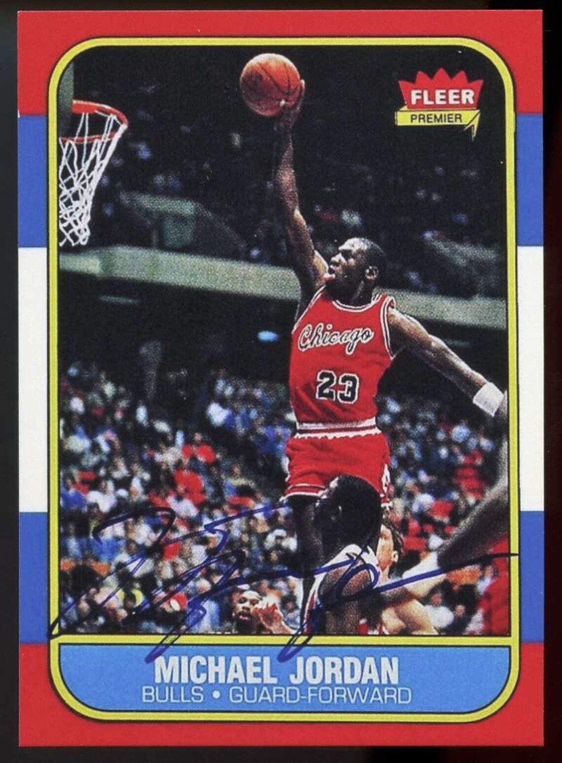Michael Jordan Rookie REPRINT Card 198687 Fleer Facsimile Etsy