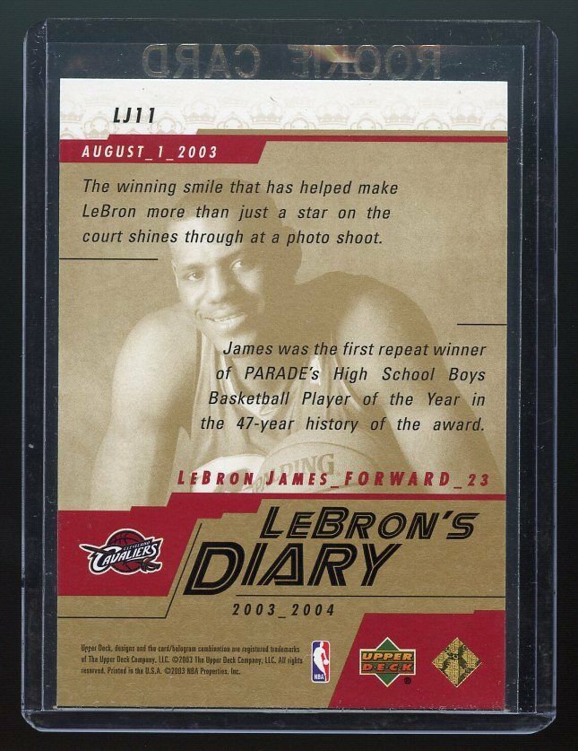 upper deck lebron's diary