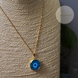 24k Gold Evil eye Murano Glass Necklace image 2