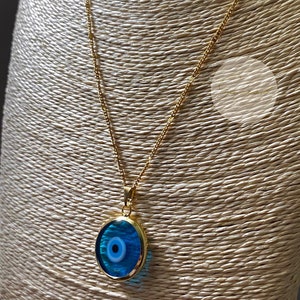 24k Gold Evil eye Murano Glass Necklace image 1