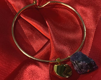 Raw Amethyst Bangle (customizable) *read description*