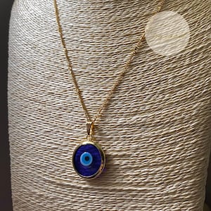 24k Gold Evil eye Murano Glass Necklace image 3