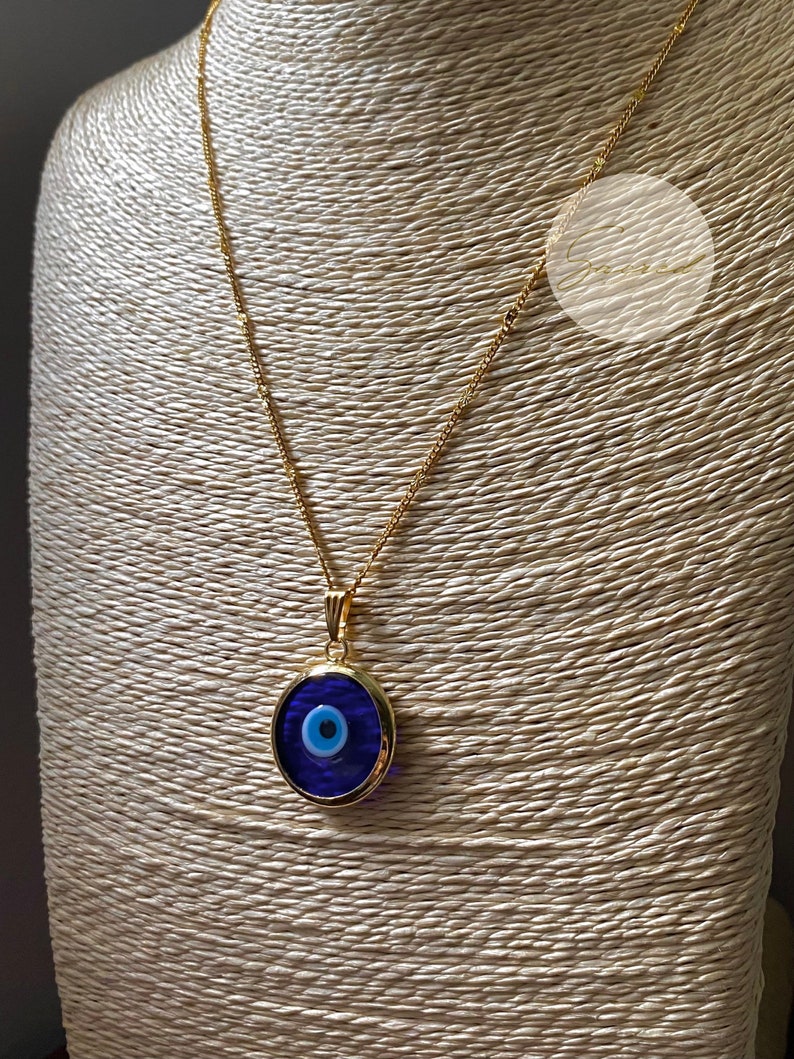 24k Gold Evil eye Murano Glass Necklace image 3