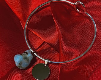 Larimar Crystal Bangle (customizable) *read description*