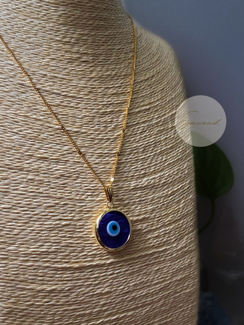 24k Gold Evil eye Murano Glass Necklace image 4