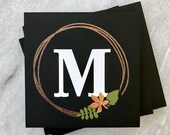 Fall Monogram Chalkboard Coaster