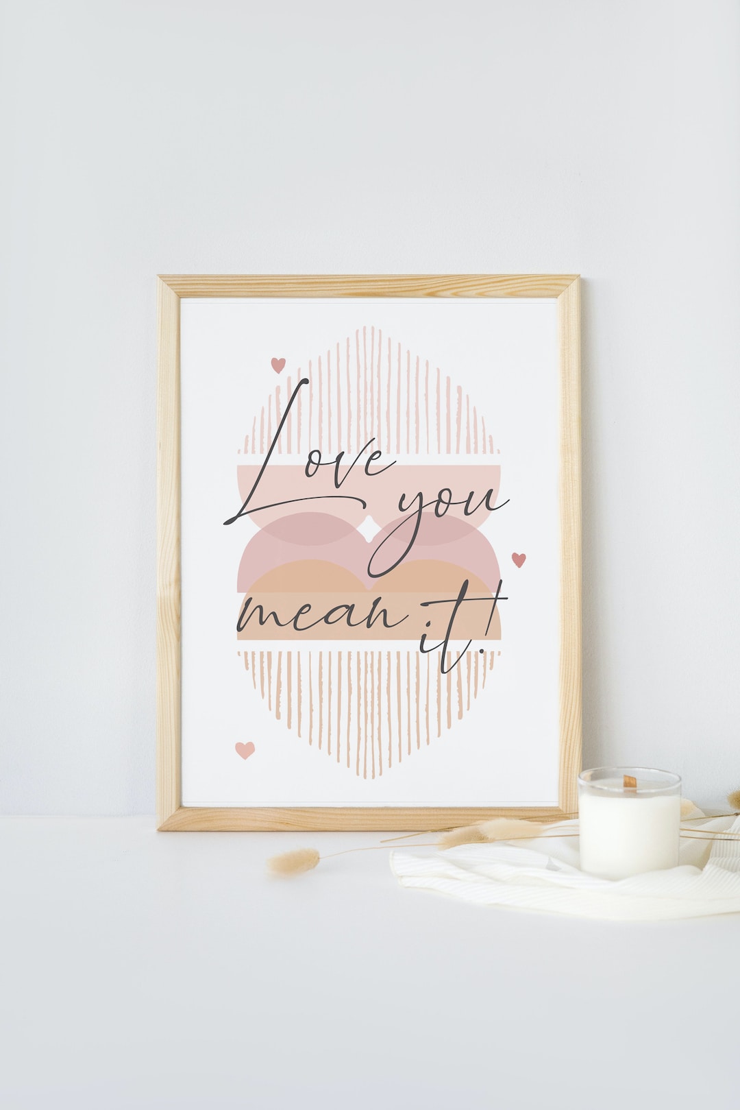 Love You Mean It Instant Download Minimalist Boho Wall Art Poster Print Funny Printable - Etsy