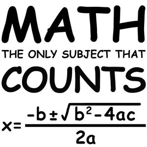 Matemática, a única matéria que CONTA, SVG, clipart para Cricut, apreciação do professor SVG, matemática engraçada svg, arte vetorial, download digital, matemática