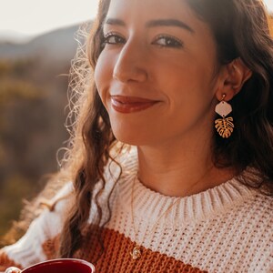 The Monstera | polymer clay earrings| handmade | hypoallergenic | lightweight