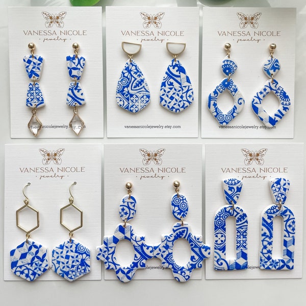 Santorini Collection | polymer clay earrings | handmade| lightweight.