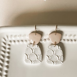Polymer clay earrings | Clay earrings | Statement earrings | Handmade | Lightweight earrings | Gold plated | Dangle earrings
