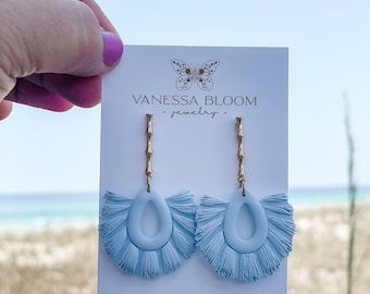 Handmade Polymer Clay Dangle Earrings: Gold Plated Hypoallergenic Jewelry