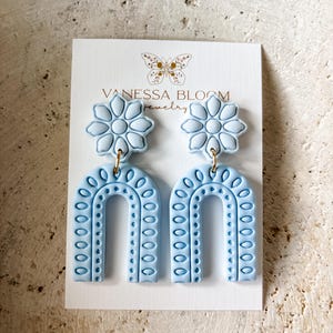 Clay earrings | polymer clay earrings |handmade earrings | dangle earrings | statement earrings | blue earrings | lightweight