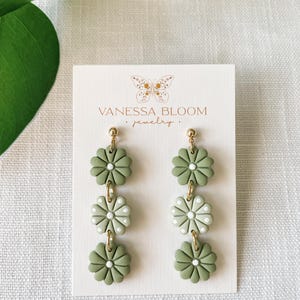 Polymer clay earrings | Clay earrings | Floral earrings | Handmade | Lightweight | Gold plated | Dangle earrings | Statement earrings