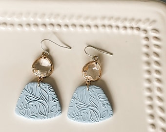 Handmade Polymer Clay Dangle Earrings: 18k Gold Plated, Hypoallergenic