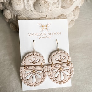 Clay earrings | Polymer clay earrings | Handmade earrings | Handpainted | Lightweight | Dangle earrings | Statement earrings