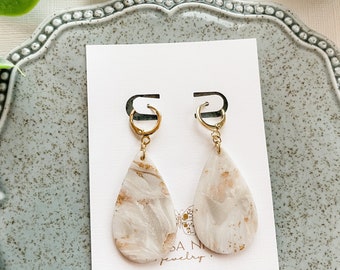 The Sandra | Polymer clay earrings | Clay earrings | Handmade | 18k gold plated| Lightweight | Dangle earrings | Hypoallergenic